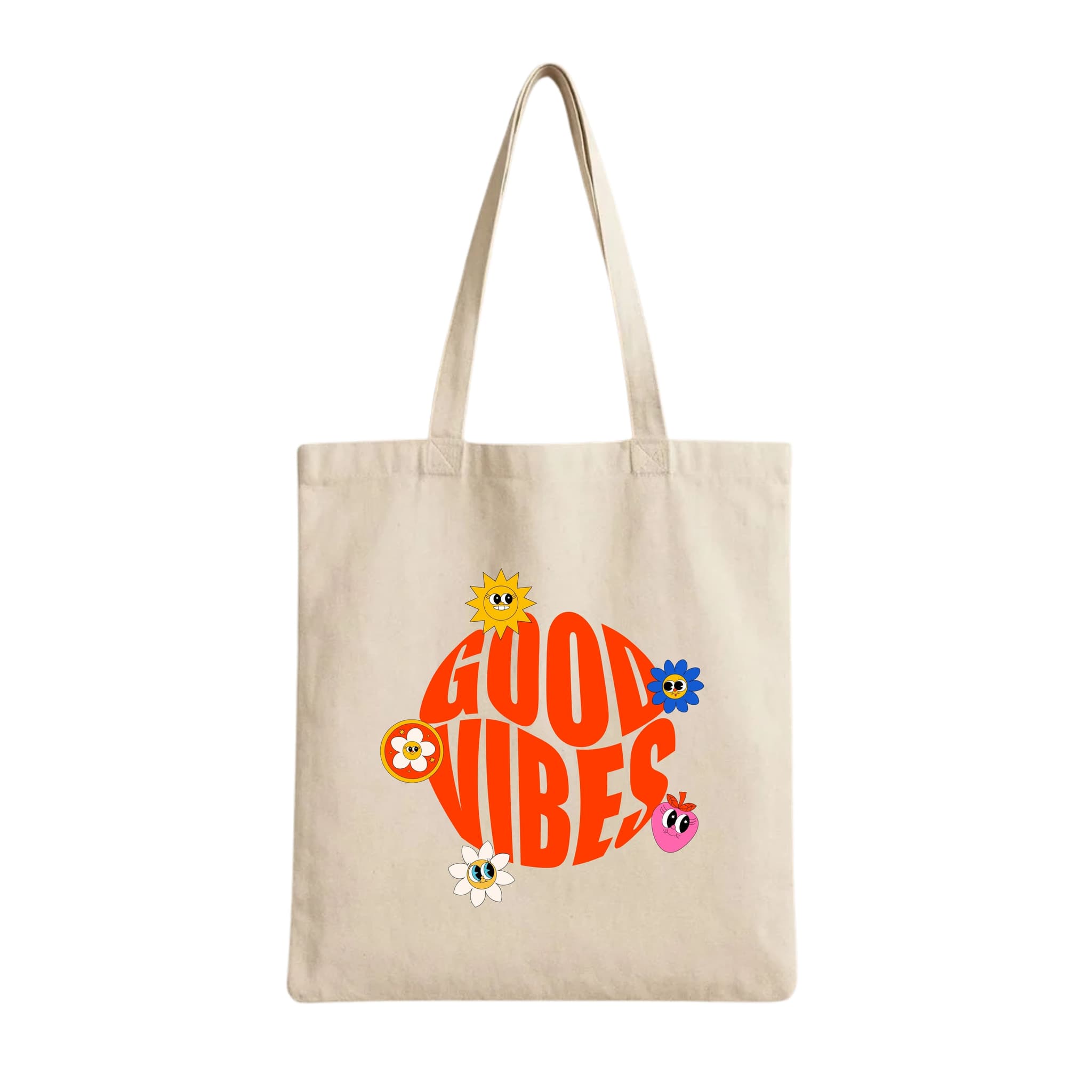 Tote Bags (Good Vibes Retro Sun) 230 GSM Cotton Bags