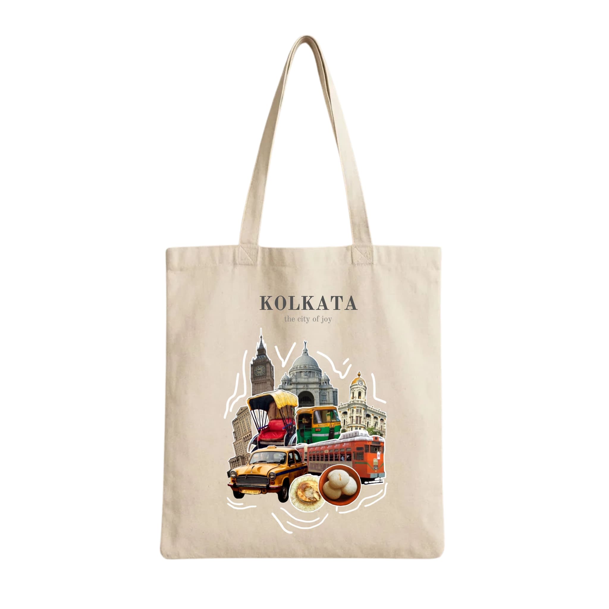Tote Bags (Kolkata The City of Joy) 230 GSM Cotton Bags
