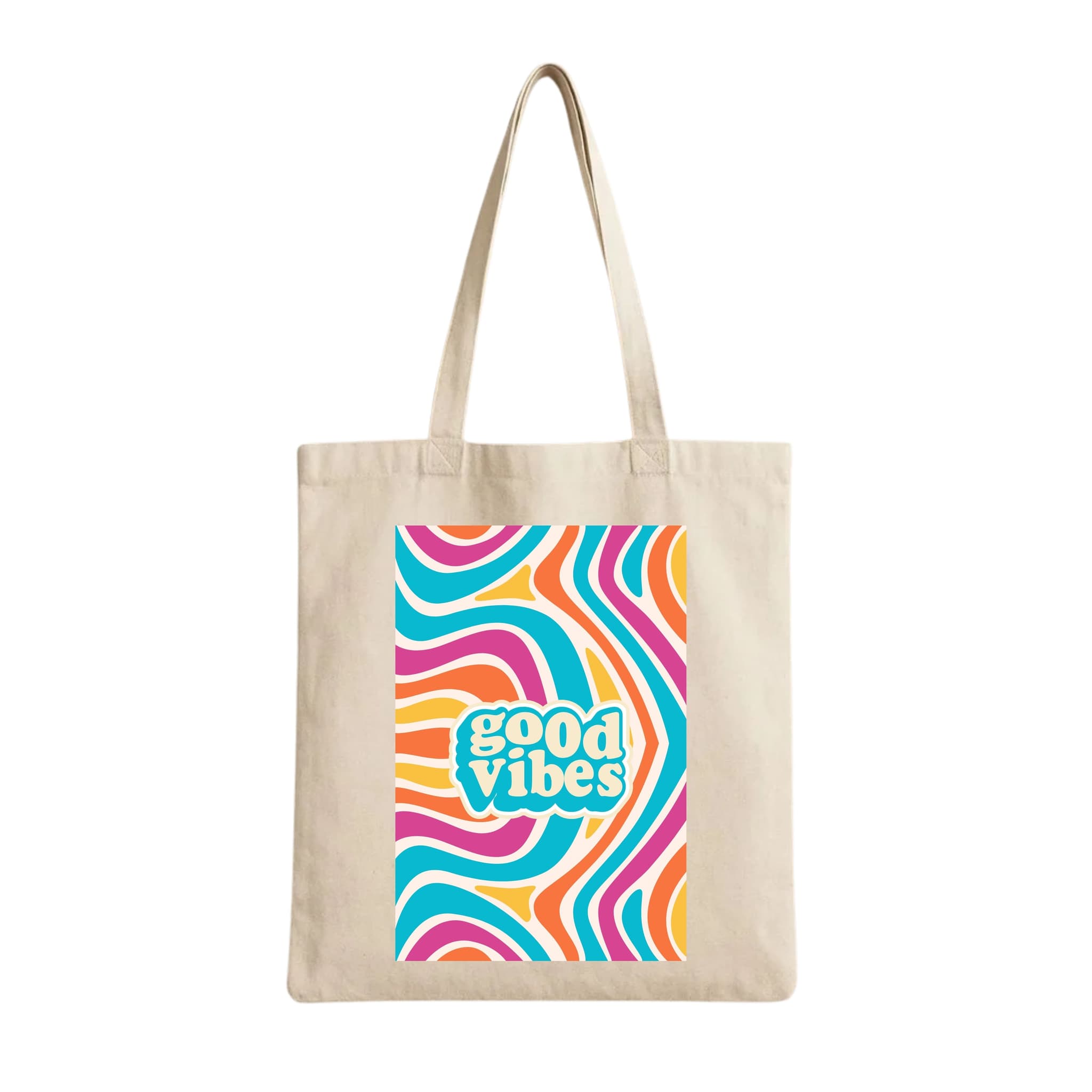 Tote Bags (Good Vibes Retro Waves) 230 GSM Cotton Bags