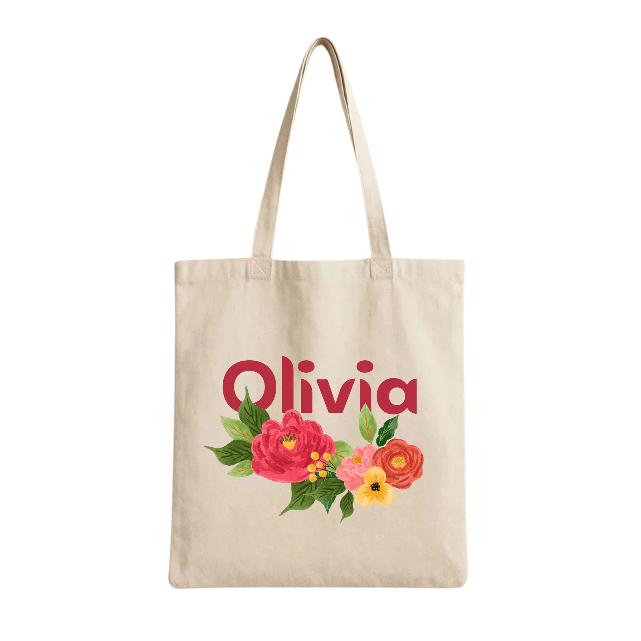 Tote Bags (Olivia Floral Name) 230 GSM Cotton Bags