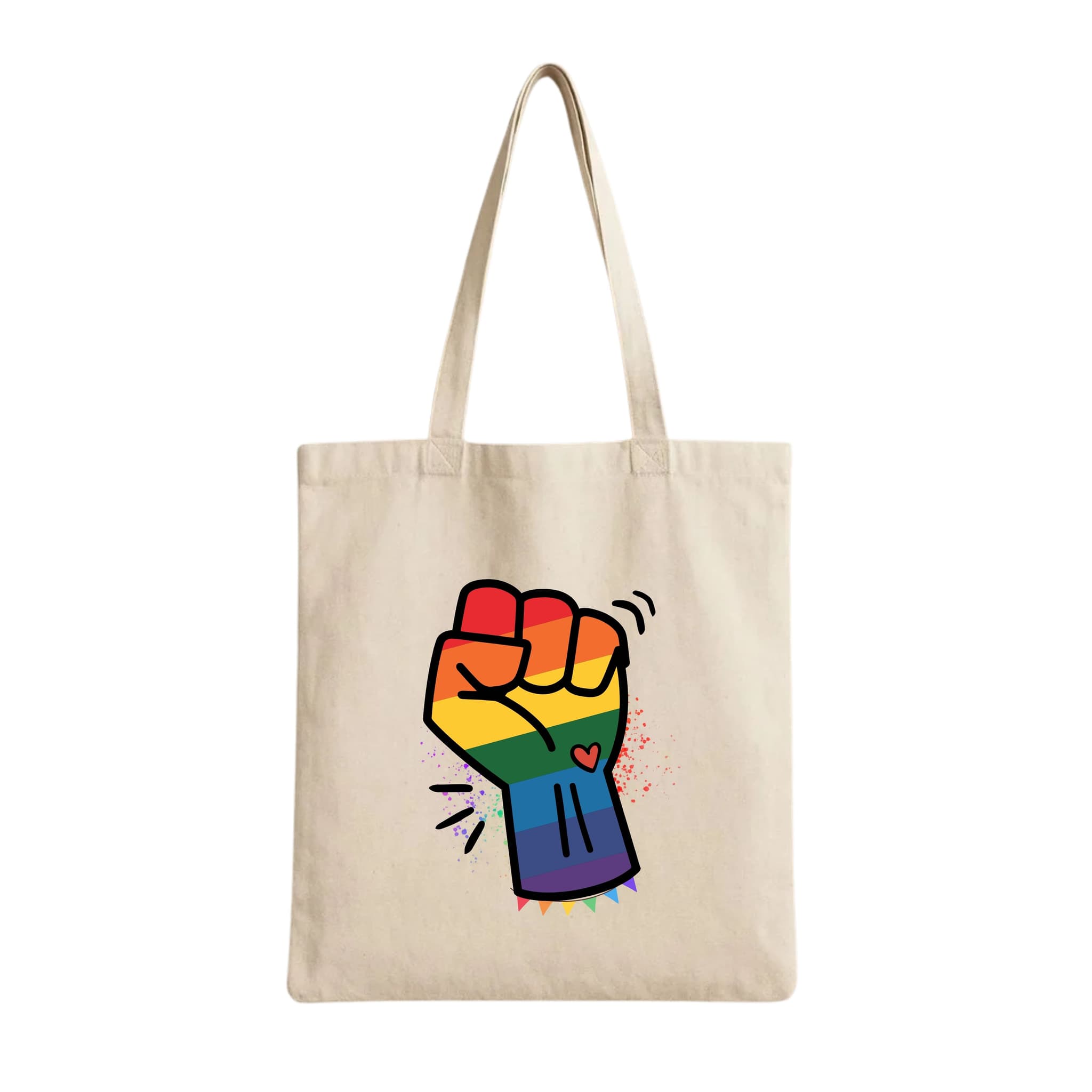 Tote Bags (Rainbow Pride Fist) 230 GSM Cotton Bags